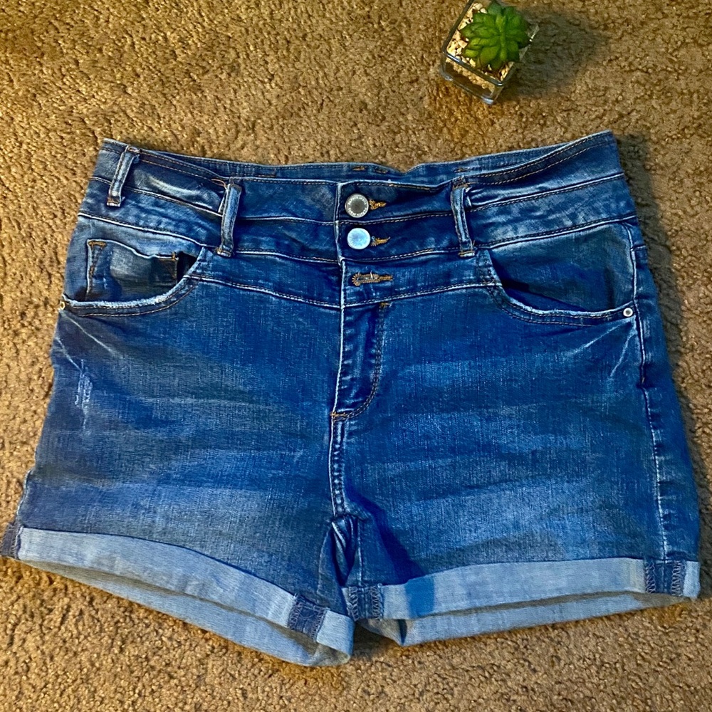 PAPAYA HIGH RISE CUFF SHORTS Size Large - Picture 2 of 13